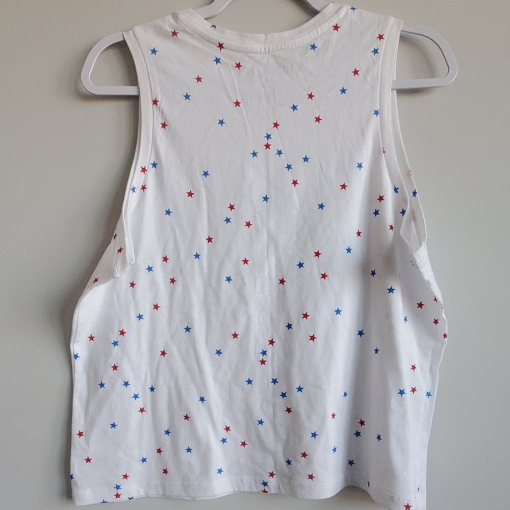 NWOT Fifth Sun White Tank Top with Stars - Picture 4 of 6